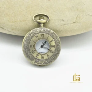 vintage pocket watch, quartz pocket watch, roman dial watch, classic chain watch, antique style watch, mens pocket watch gift